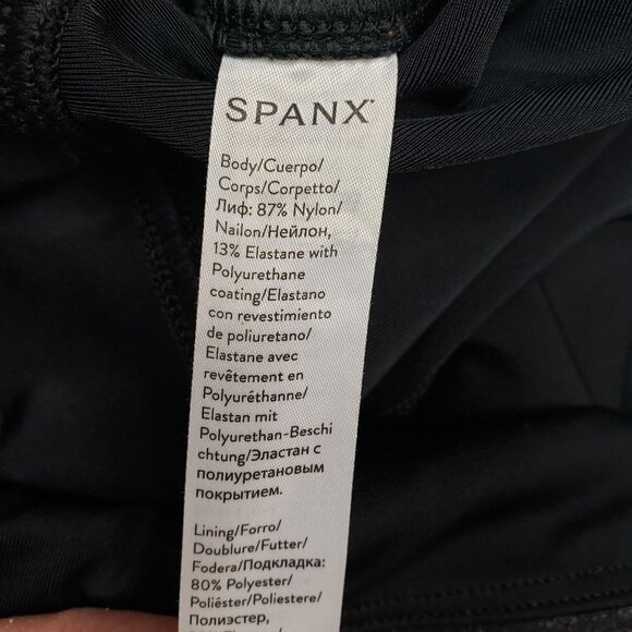 Spanx Faux Leather Leggings Womens Small Black Shaping Pull On - Picture 6 of 7